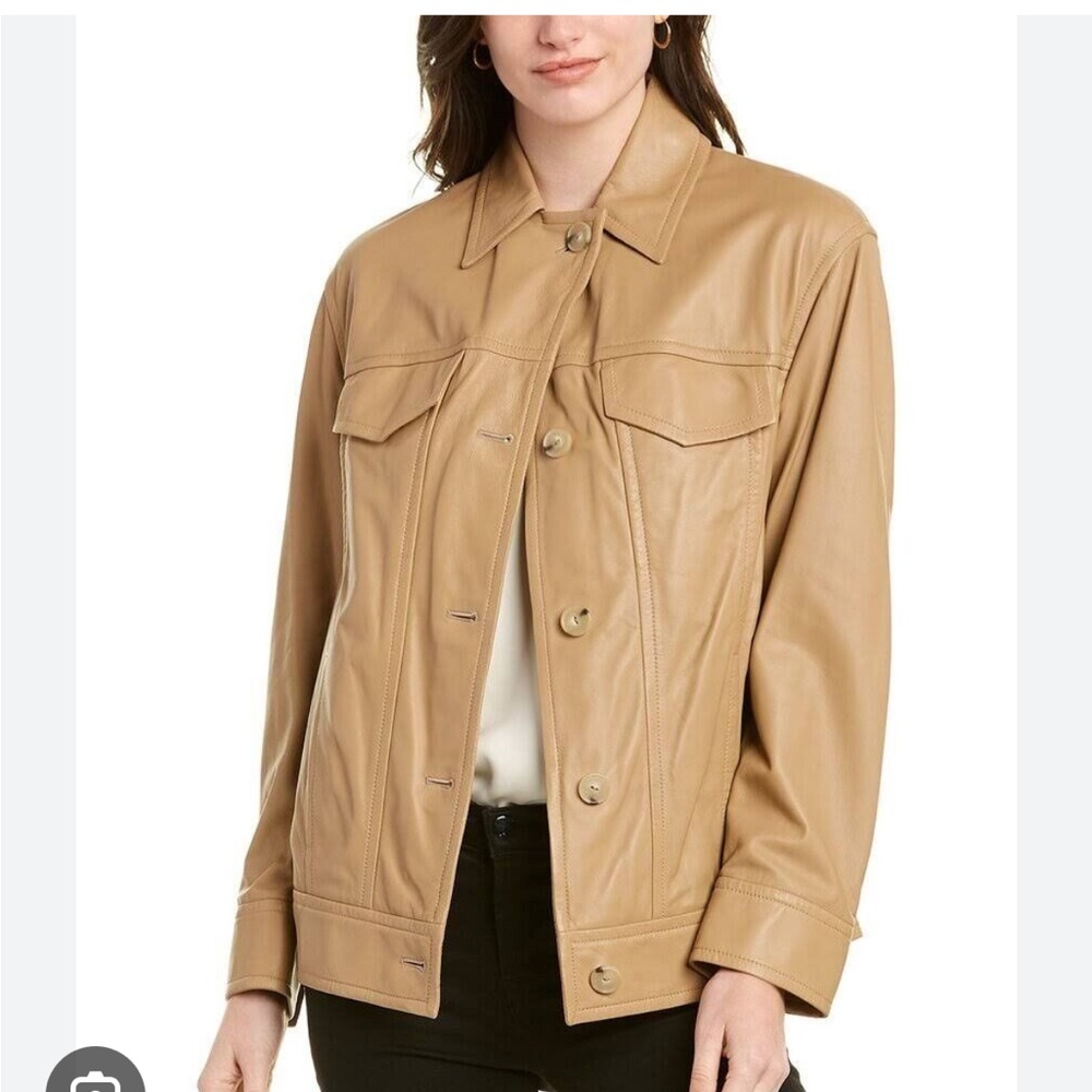 Never Worn Vince Tan Leather Jacket
